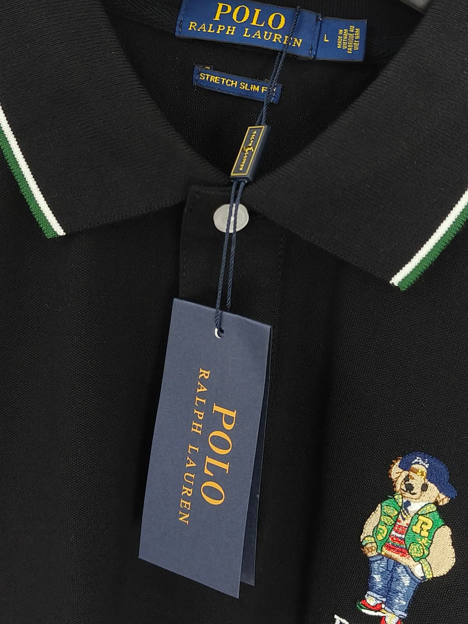 P180 Real shot quality High version Ralph Lauren embroidered polo shirt lapel short sleeves High-end quality Complete with three labels, comfortable and breathable, classic and simple, exquisite and fashionable, details show high-end quality Color: black navy blue Size: M-XXL
